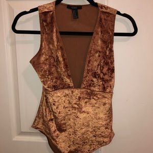 Gold velvet bodysuit